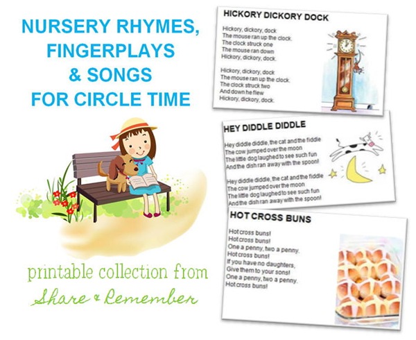 Nursery Rhymes, Fingerplays & Songs|Printables