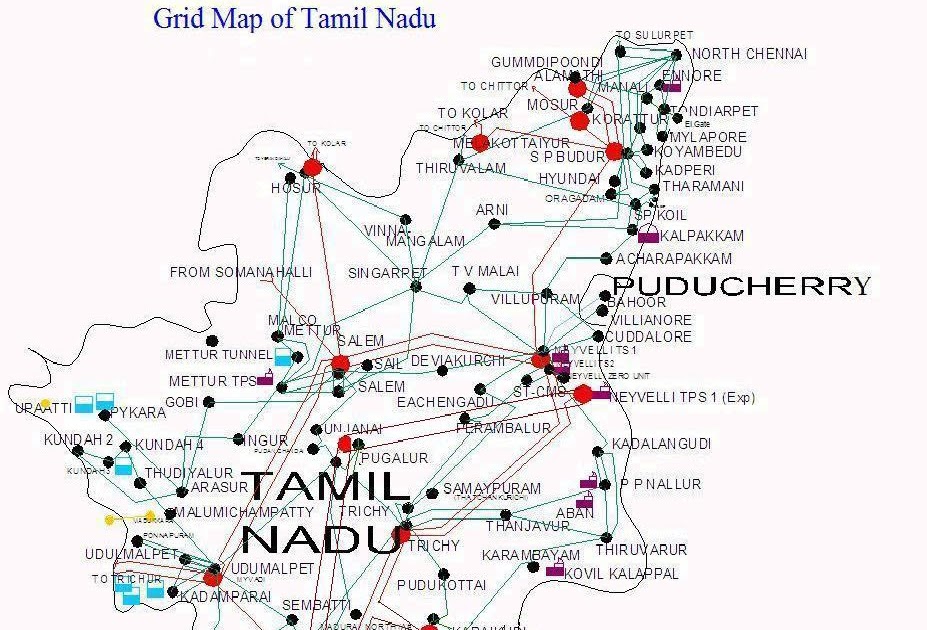 KNOWLEDGE IS POWER TANTRANSCO ltd Electricity Grid map of TamilNadu