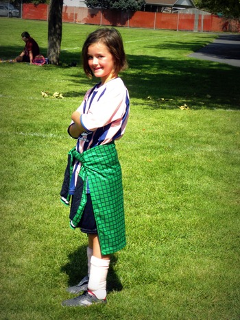 Sara at her soccer game at Woods Cross Elementary School