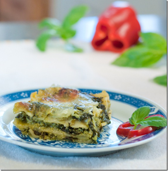 Pesto Kale Lasagna Pancake Ninja