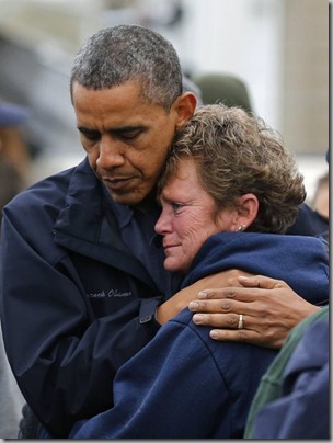 Obama and hurricane survivor Obama and hurricane survivor