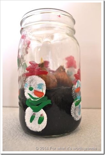 snowman bulb jar kid craft