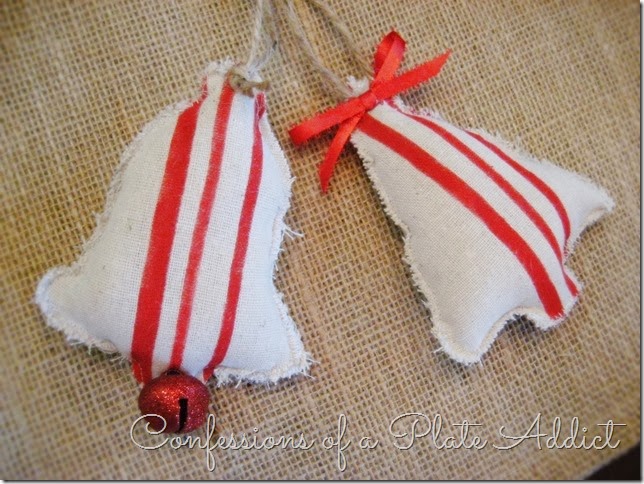 CONFESSIONS OF A PLATE ADDICT- DIY Grain Sack Ornaments CONFESSIONS OF A PLATE ADDICT- DIY Grain Sack Ornaments