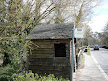 Genuine British bus shelter, from whose partner on the other side of the road you can take the bus to the extraordinary village of Wimborne