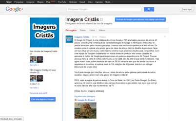 Screenshot da Página do Imagens Cristãs no Google+ Screenshot da Página do Imagens Cristãs no Google+