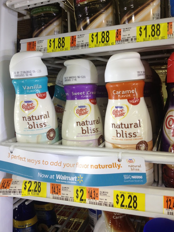 They have all 3 varities in stock, and again, they have a special mini-banner to draw attention to the creamers. I didn't see that on any other creamers.