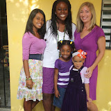 The purple club! Profe Narolin, Imani and Miranda with Ana Wendy and Aldiani