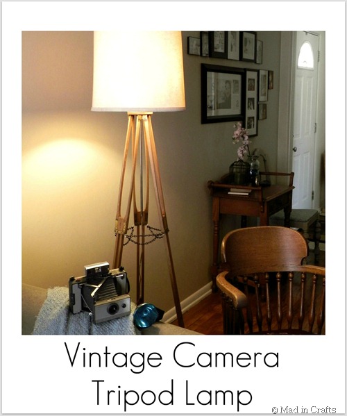 vintage camera tripod lamp