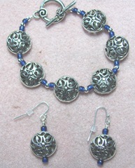 bracelet earrings 6.21.2013.silver dk blue