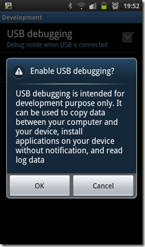 allow usb debugging