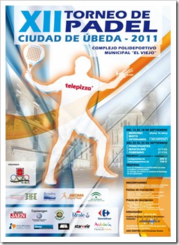 El XII Torneo de Pádel Ciudad de Úbeda se celebrará del 15 al 18 de septiembre de 2011.