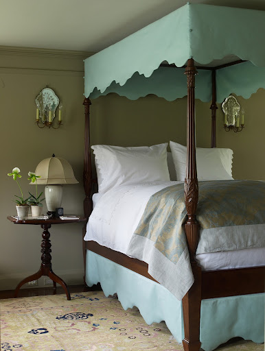 The thing I love about Martha's bed is the shaped canopy and bedskirt.