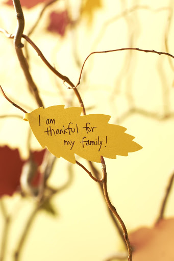 Then ask each guest to write what they are thankful for on a leaf. Then ask each guest to write what they are thankful for on a leaf.