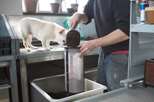 Next, Ryan, half fill the Compost Tea System Basket with good organic Compost. Next, Ryan, half fill the Compost Tea System Basket with good organic Compost.