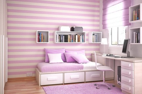 Bedroom Interior Design minimalist violet