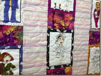 Nurse quilting closeup