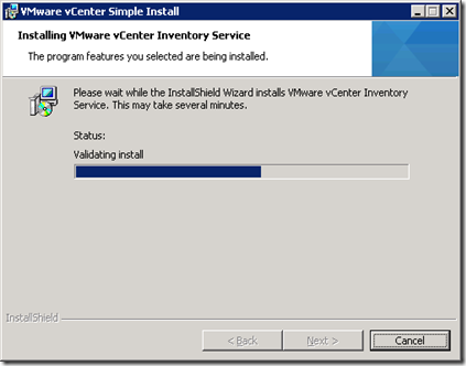 19_vCenter Inventory Service Installing