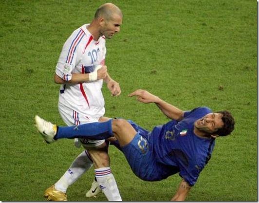 Materazzi after Zidane's head strike