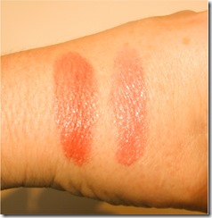 blush and lip swatches