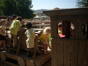 Everyone is enjoying the wooden train before we head back to Halsey!