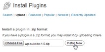 Meng-install plugin WordPress Suicide