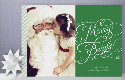 I love this simple, yet beautiful script. Merry & Bright, price upon request, http://www.minted.com/. I love this simple, yet beautiful script. Merry & Bright, price upon request, http://www.minted.com/.