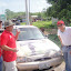 The publicity team (Irving, Daniel, Jiovani, and Carlos) outfitted this car with speakers to invite the town to take part in the event. The publicity team (Irving, Daniel, Jiovani, and Carlos) outfitted this car with speakers to invite the town to take part in the event.