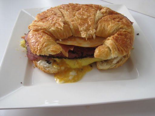 Pastrami, Bacon, Egg and Cheese Sandwich, Wisconsin-Style: CAMILLE GERBYSHAK