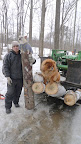 G.K. - Alfredo makes the best perches for the chickens in the chicken coop out of fallen timber.