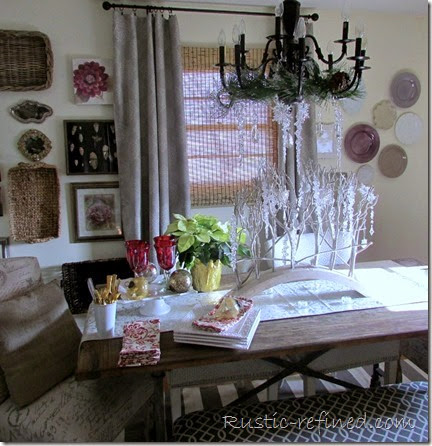 Holiday Dining Room Tour with a Buffet Tablescape @ Rustic-refined.com