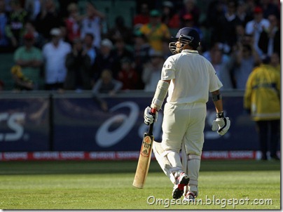 Sachin Tendulkar of India leaves the field after being dismissed by Peter Siddle of Australia during day two of the First Test match between Australia and India at Melbourne Cricket Gr
