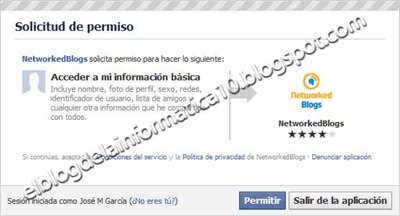 Enlazar Facebook y blog con aplicación Networkedblogs
