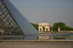 The Louvre pyramid and the Arc de Triomphe du Carrousel