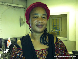 Elysée Dimandja, femme politique et militante des droits à Radio Okapi-Kinshasa (Mars 2012)