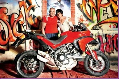 Shahrukh Khan Gifts Sanjay Dutt a Cruiser Motorcyle