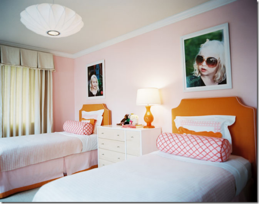 pink and orange girls bedroom