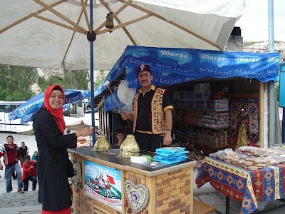 Day 5 : Locals enjoying the famous Turkish ice cream in Cappadocia