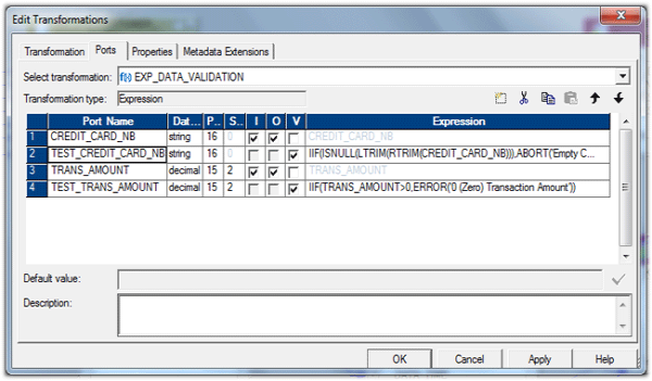 Informatica Error ABORT functions usage