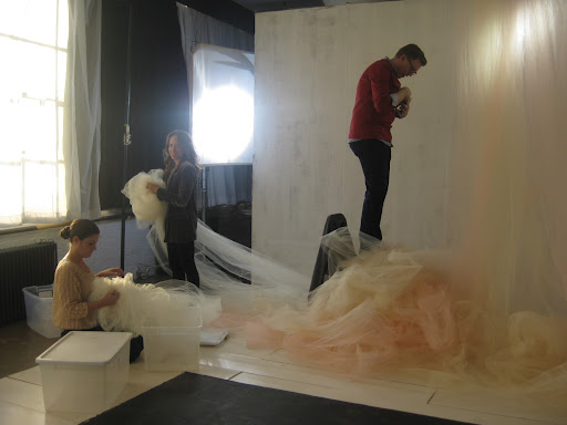 Me, Melissa, and Michael working on the set