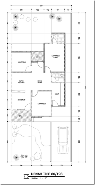 Denah Rumah Minimalis Tipe 80