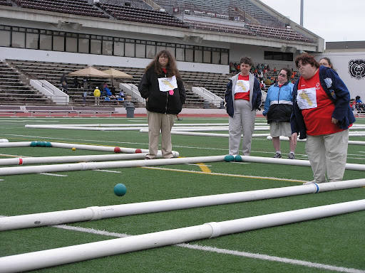 Special Olympics athletes participating in Bocce.
(Photo credit: Jeremy Shreckhise)