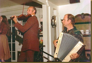 A family friend played the violin and my cousin played the accordion at my wedding in 1977 6 f Bob and eddie playing music 1977