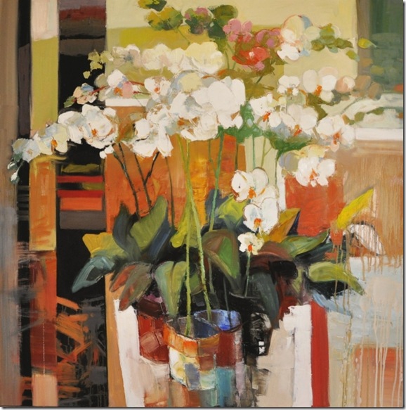 Still life with orchids-Iosif Derecichei-Enkaustikos Still life with orchids-Iosif Derecichei-Enkaustikos