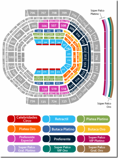mapa de zonas presentaciones de circo ringling bros en mexico df 2014