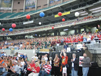 A view of the crowd while on the final four field