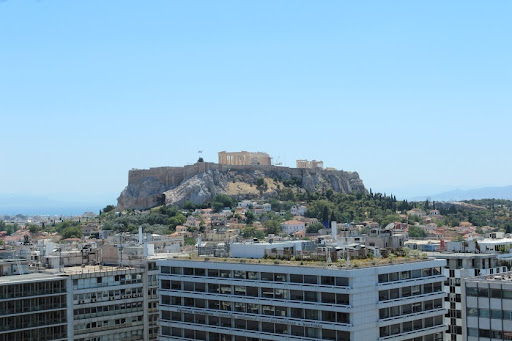 The view from the Grande Bretagne Hotel in Athens.