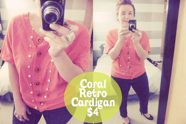 Coral Retro Cardigan