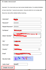 Create Account Create Account
