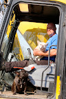 Dan, the operator, was so nice to let us help him out.