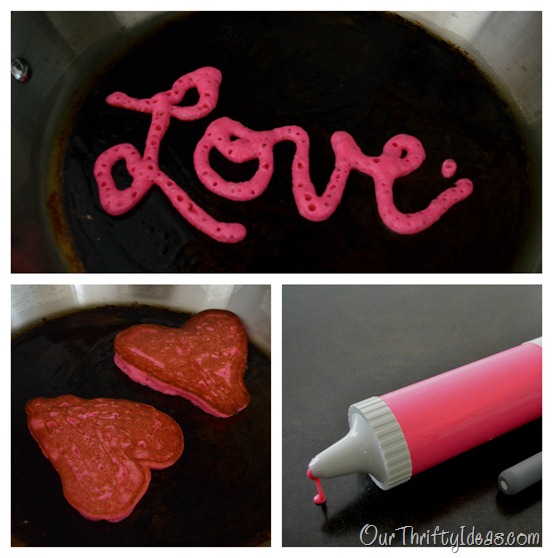 Our Thrifty Ideas | Heart Shaped Pancakes for Valentine's Day breakfast | #Valentines #Breakfast